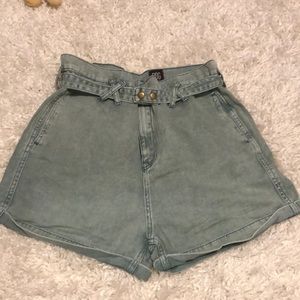High waisted jean shorts